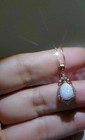 2ct Pear Fire Opal Teardrop Pendant 18  Free Chain 14k Rose Gold Plated