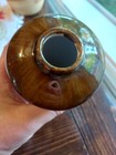 Vintage Mcm Brown Drip Glaze Over Metallic Brown Reverse Vase Finish 6  Tall