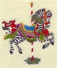 Christmas Carousels  Quilting Squares  Machine Embroidered  Set Of 9 Designs