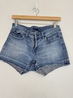 Gap Women s Jean Shorts Size 8 Cut Off Stretch Blue Denim