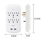 6 Outlet Surge Protector 900 Joules Wall Adapter Tap With 2 Usb Charger  Dual   