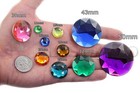 32mm Crystal H102 Flat Back Round Acrylic Rhinestones Plastic Circle Gems For   