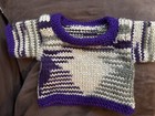 Grey And Purple Hand Knit Bear Sweater Fits Build A Bear   Vermont Teddy