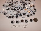 200 Bulk Black white Googly Eyes Craft Doll Teddy Bear Wiggle Google 15mm