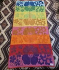 Vintage 70s Seven Seas Beach Towel Hippie Flowers Multicolored Mcm Big 70  X 36 