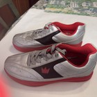 Brunswick Renegade Flash Silver   Red Mens Lace Up Bowling Shoes Size 6