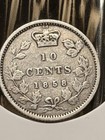 1858 Canada 10 Cents Silver Coin   Nice Silver Dime