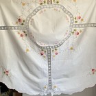 Vintage Handmade Appliqued Crochet Tablecloth 65  Floral Round Cottagecore
