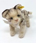 Vintage Steiff Tabby Cat Susi 5322 22cm Mohair 5-way Jointed Poseable Stand sit