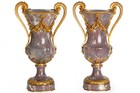 19th Century Pair Of French Louis Xvi Style Antique Bronze Violet Marble Vases