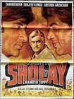 Sholay 1975  ramesh Sippy  Rare Original Indian 1-sheet Movie Poster Near Mint