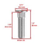8 Rear Wheel Stud Bolt Serration For Yamaha Rhino 700 Yxr700 Fi 2008-2012