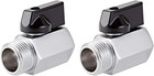 2 Pack Brass Mini Ball Valve 1 2  Npt Female X Male Thread Shut-off Valve