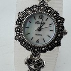 Vtg Lexington Quartz Watch Women Ornate Silver Mop Japan Analog New Battery 7 