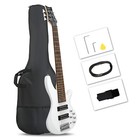 Glarry 44  Gib Electric Bass Guitar Basswood 6 String Right Handed With Bag
