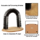Self Groom Cat Arch Scratcher Bristle Ring Brush Control Shedding Healthy Fur