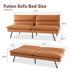 Memory Foam Futon Sofa Bed Couch faux Leather Futon Couch Bed small Splitback   