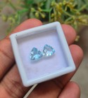 Natural Sky Blue Topaz Faceted Pair  7x7 Mm Trillion Cut Blue Topaz Gemstone