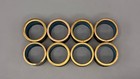 Set Of 8 Vintage Cloisonn   Brass Napkin Rings     Floral Design   Blue Enamel
