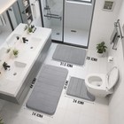 Memory Foam Bath Mat Set With Ushaped Contour Toilet Rug Gray 3piece