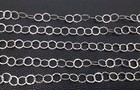 Hammered  925 Sterling Silver Oval Soldered Chain-sold By Feet- 1997
