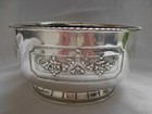 Antique French Sterling Silver Blue Crystal Pedestal Dish l16 Style late 19th 