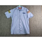 Dickies Work Shirt Mens M Blue Local 619 Super 6 Union Patch Short Sleeve