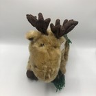 Dan Dee Collectors Choice Moose Plush Green Plaid Winter Scarf 14  Holiday