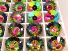 4 Swarovski Vintage Margaritas In 16mm Vitrail Medium   3701 Mint 