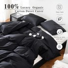 100  Organic Cotton Duvet Cover Size Luxury 400 Thread Count Duvet Queen Black