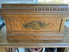 Antique Wilcox   Gibbs Sewing Machine Oak Cabinet Cast Iron Base