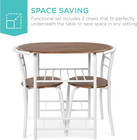 3-piece Wooden Round Table   Chair Set For Kitchen  Dining Room  Compact Space W