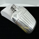 1924 International Sterling Silver 3 4 Pint Engraved Modern Curved Pocket Flask