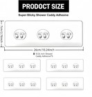 5 Pack Shower Caddy Adhesive Replacement  Waterproof Strong Shower Shelf