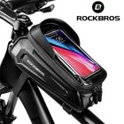 Rockbros Bike Phone Front Frame Bag waterproof tube Bag cycling Pouch under 7   