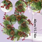 Artificial Christmas Wreath For Front Door Xmas Red Berry Wreath Pine Needles   