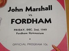 Vintage 1949 John Marshall Vs Fordham Official Basketball Program