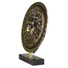 Medusa Gorgoneion Shield Real Bronze Metal Art Sculpture Amulet Desk Home Decor