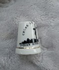 Vintage Cross In The Woods Indian River Mi Ceramic Travel Souvenir Thimble