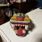 Huichol Beaded Jaguar Headfigurine Handmade Mexican Folk Art Sculpture