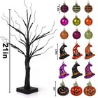 Pawliss Halloween Decor Black Tree  23  23 Inches  Black  Purple  Orange