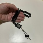 Black Islamic Tasbih Prayer Beads Muslim Misbaha Rosary Allah Charm Gift