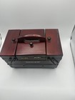 Vtg Singer Sewing Wooden Accordion Caddy Small Box Filled Thread Notions   Bonus