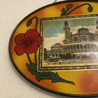 Antique Art Nouveau French Reverse Painted Glass Souvenir Sign - Trocadero Paris