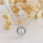 2 Ct Round Bezel Set Solitaire Moissanite Pendant Necklace 925 Sterling Silver