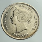 1893 Canada Small Five Cents Queen Victoria Circulated 5 Silver Coin Ngs030