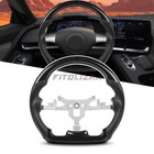 Hydro Dip Carbon Fiber Steering Wheel For Chevrolet Corvette C6 06-11 White Line