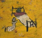 Vintage Mexican Retablo Painting On Tin 