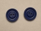 Two Vintage Navy Blue Textured Plastic Sewing Buttons 3 4    Round Button 2 Hole
