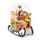 Mackenzie Childs Musical Sleigh Ride Courtly Check stripe Snow Globe New M26-5